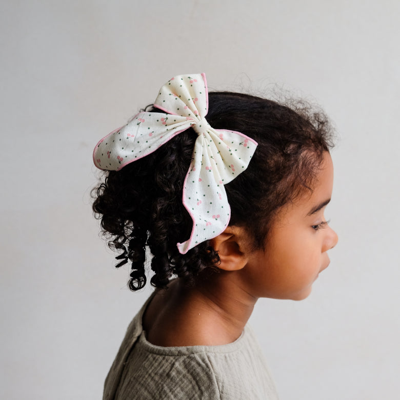 Mimi & Lula Cherry Print Bow | Cherry Hair Bow for Children