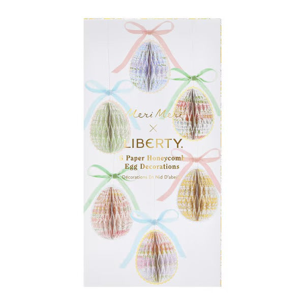 Meri Meri x Liberty Paper Honeycomb Egg Decorations (Set of 6) | Liberty Easter Decorations