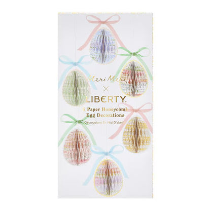 Meri Meri x Liberty Paper Honeycomb Egg Decorations (Set of 6) | Liberty Easter Decorations