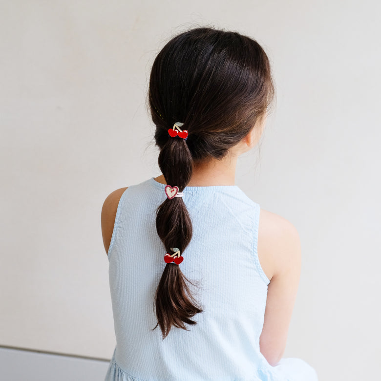 Mimi & Lula Red Cherries Mini Ponies | Cherry Hair Elastics for Children