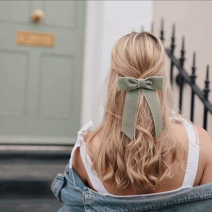 Women's Wide Velvet Hair Bow Clip