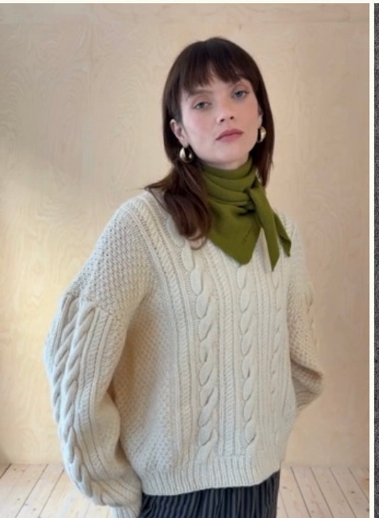 TBCo Merino Triangle Scarf in Olive