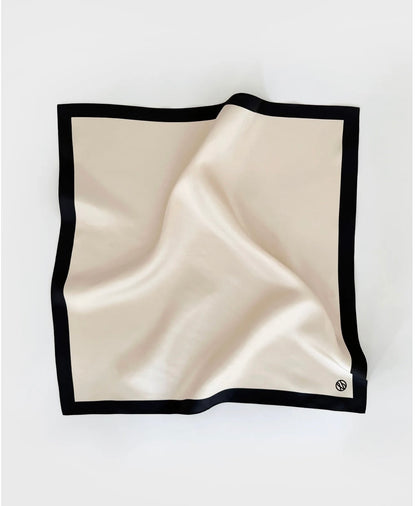 Lescarf 50cm Border Print Scarf - Sand