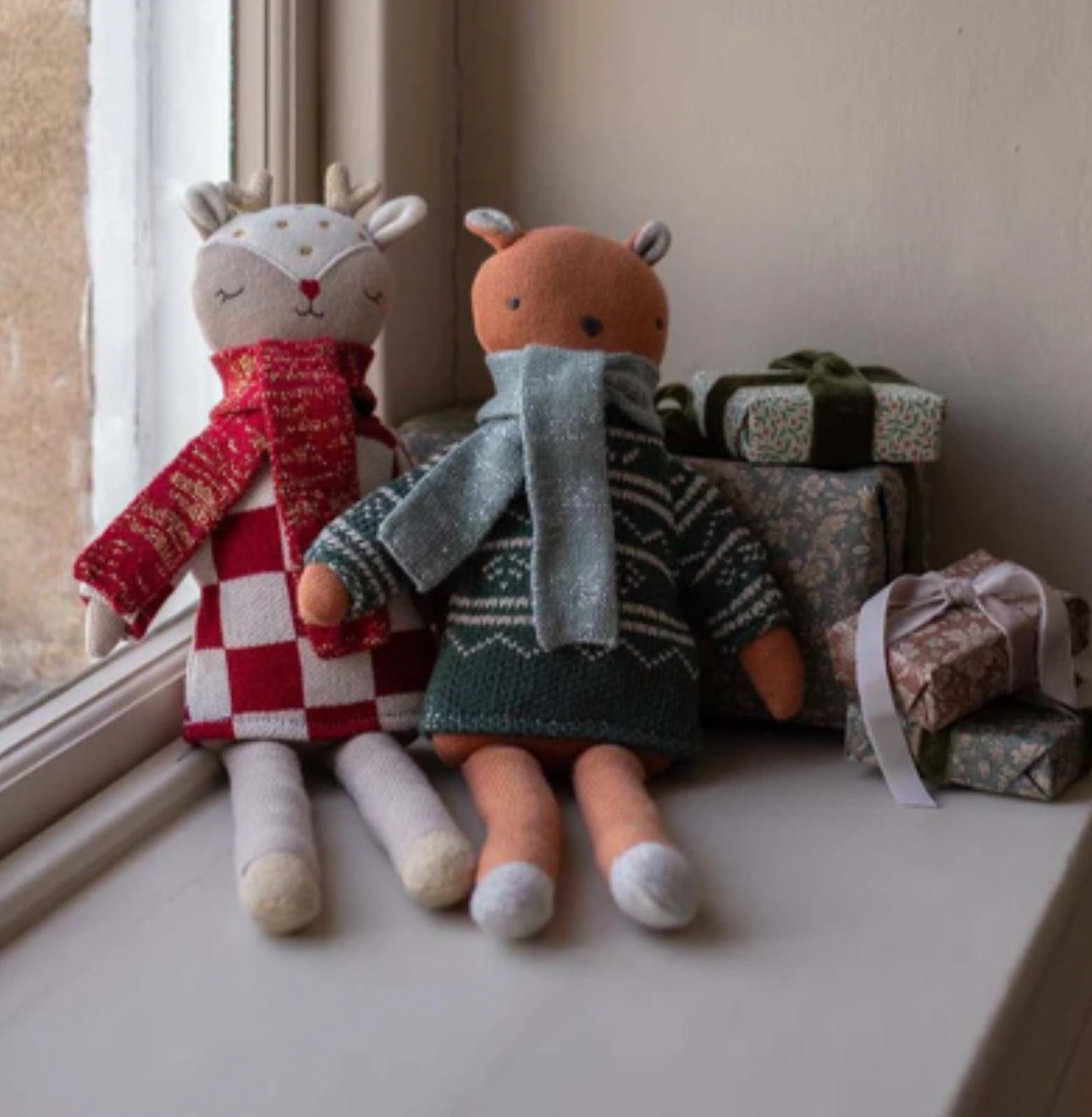 Avery Row - Knitted Toddler Toy - Reindeer