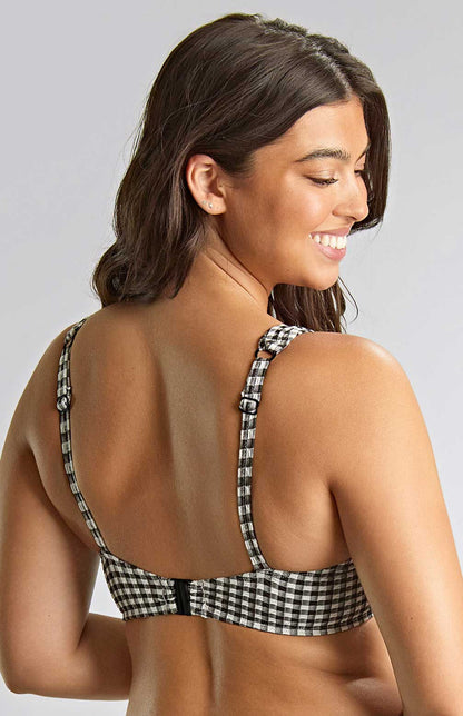 Olivia Full Cup Navy Gingham Underwired  bikini Top