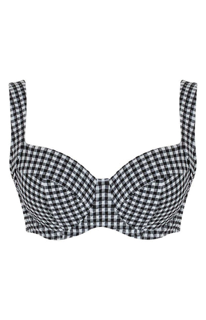 Olivia Full Cup Navy Gingham Underwired  bikini Top
