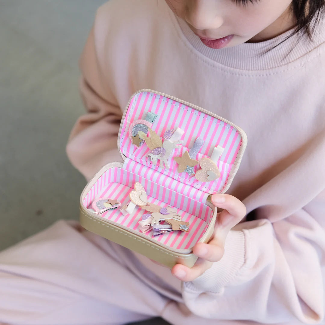 Mimi and Lula Mini Gold Jewellery Box