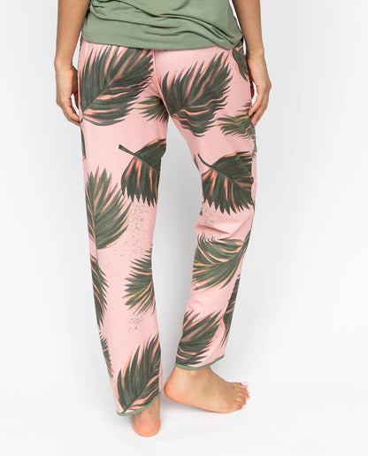 Cyberjammies Lea Sage Green Slouch Jersey pyjamas leaf print