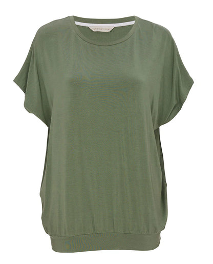 Cyberjammies Lea Sage Green Slouch Jersey pyjamas leaf print