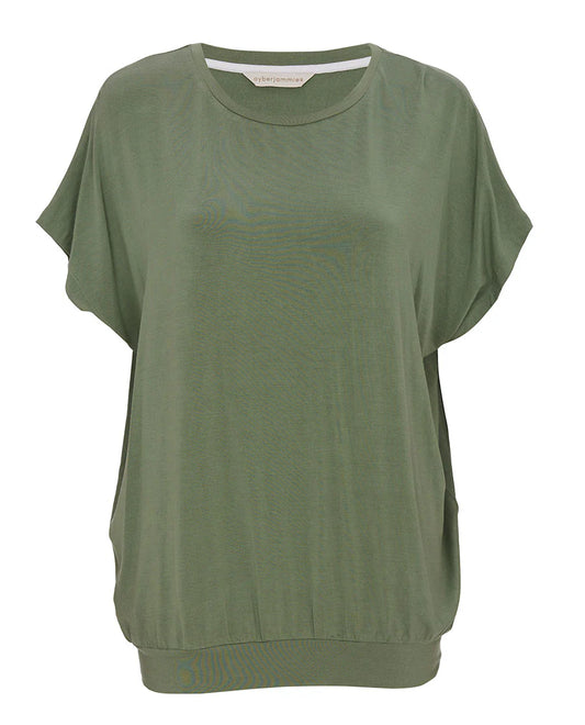 Cyberjammies Lea Sage Green Slouch Jersey pyjamas leaf print