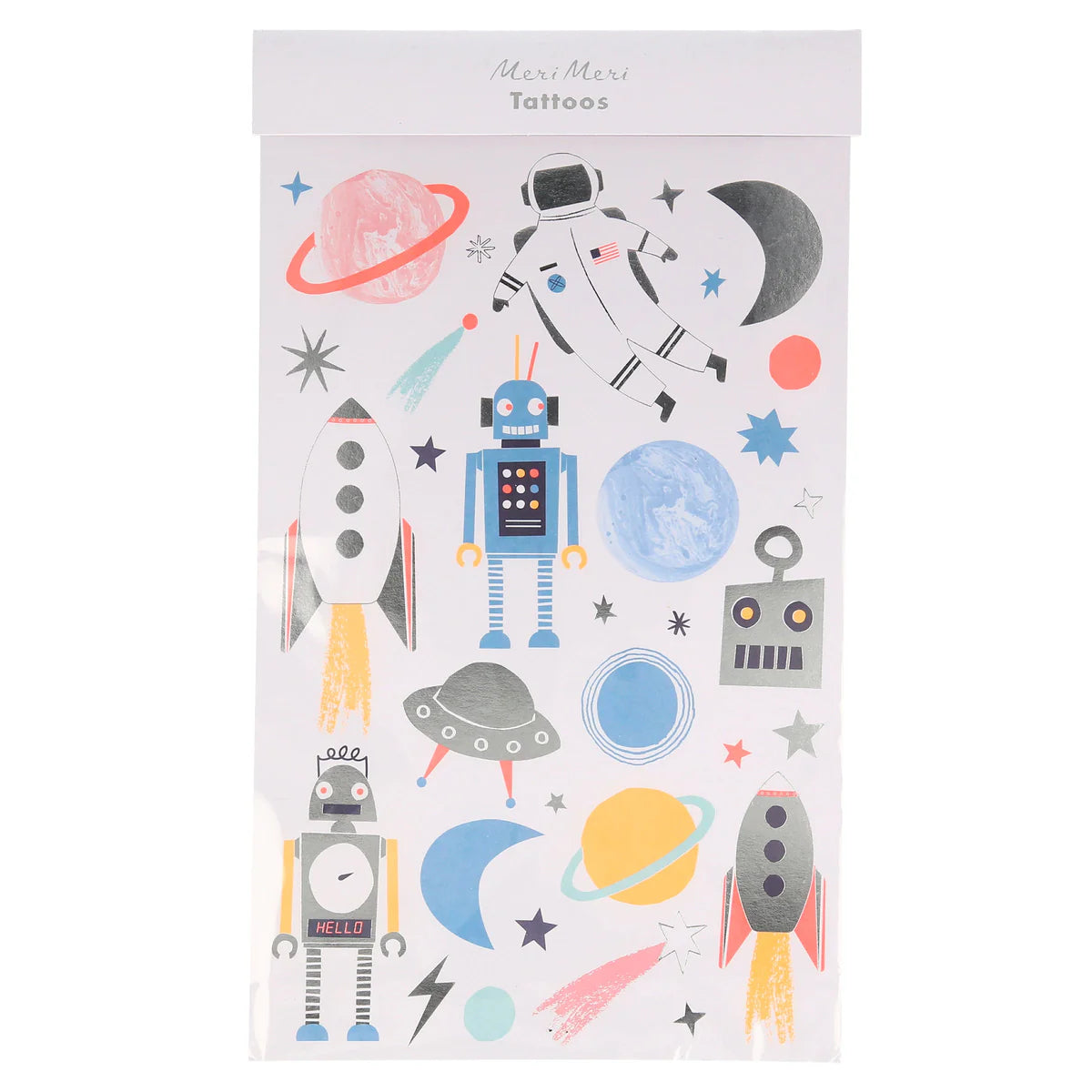 Meri Meri Space Tattoo Sheets (x2 sheets).