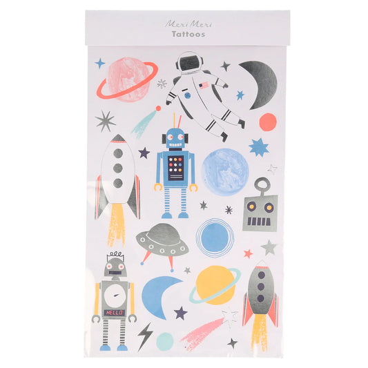 Meri Meri Space Tattoo Sheets (x2 sheets).