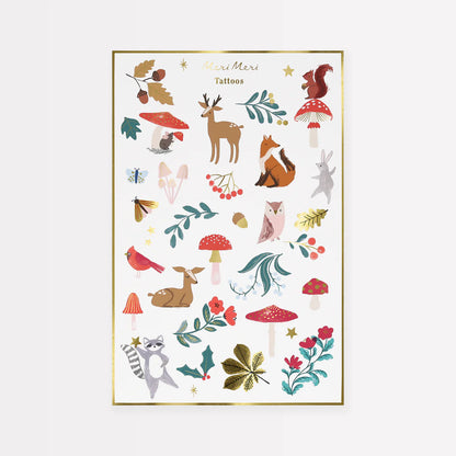 Meri Meri Woodland Tattoo Sheets (x2 sheets)