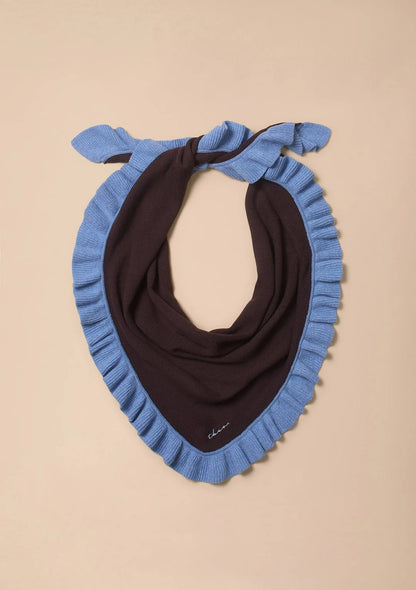 NEW ARRIVAL  TBCo Large Merino Wool Triangle Scarf – Brown Ruffle