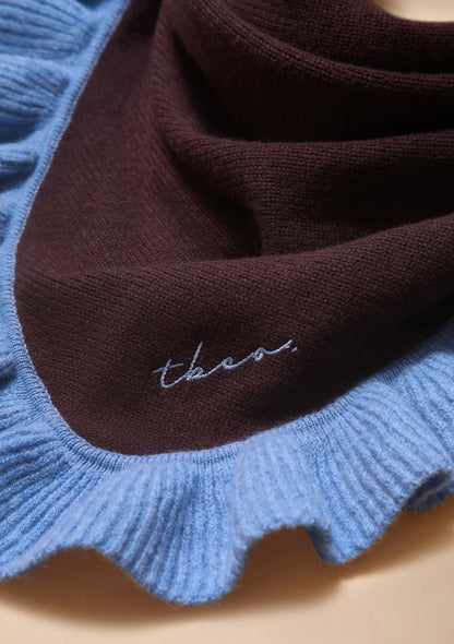 NEW ARRIVAL  TBCo Large Merino Wool Triangle Scarf – Brown Ruffle