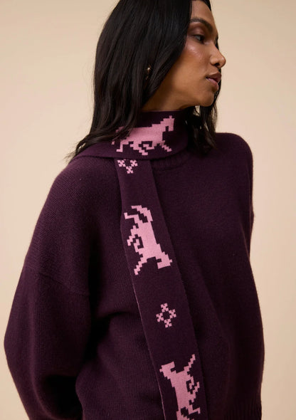 NEW ARRIVAL TBCo Merino Wool Skinny Scarf – Burgundy Gallop