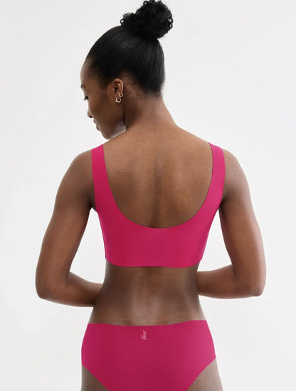 Sloggi ZERO Feel Top | Seamless Wireless Bra top | Red & Nude