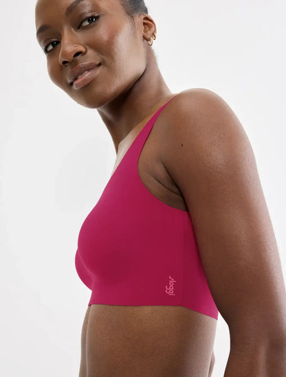 Sloggi ZERO Feel Top | Seamless Wireless Bra top | Red & Nude