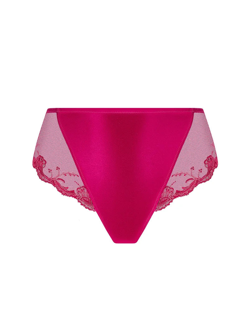 Lise Charmel Seductive Silk High Waist Brief in Splendeur Carmin