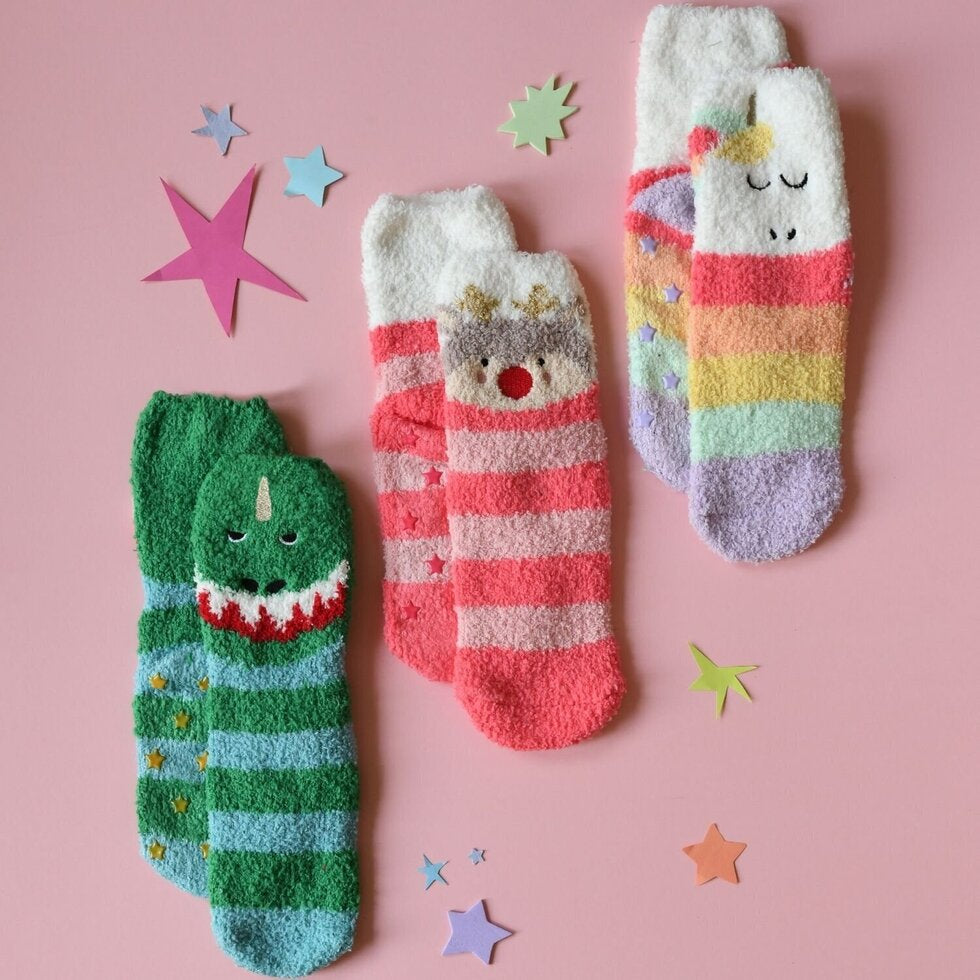 Rockahula Rainbow Unicorn Cosy Slipper Socks Age 3-6 years
