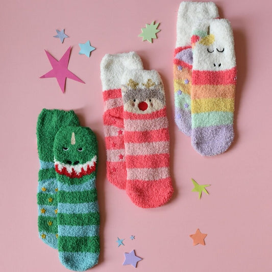 Rockahula Rainbow Unicorn Cosy Slipper Socks Age 3-6 years