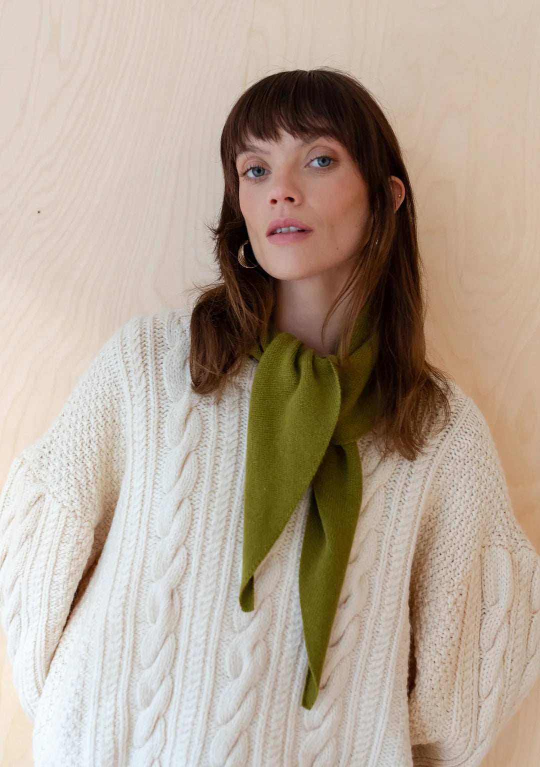 TBCo Merino Triangle Scarf in Olive