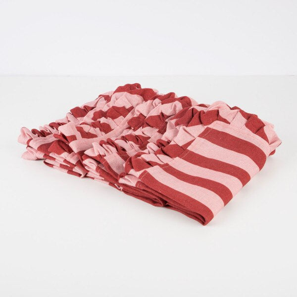 Pink & Burgandy Frill linen napkins