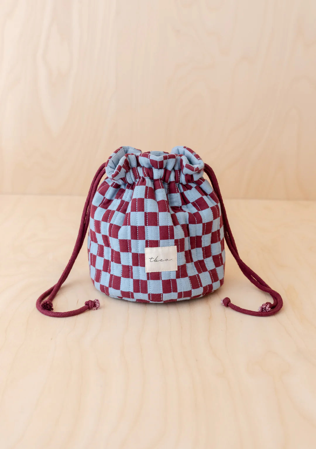 TBCo Blue Cotton Checkerboard Washbag