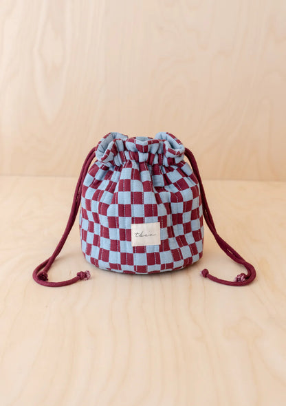 TBCo Blue Cotton Checkerboard Washbag