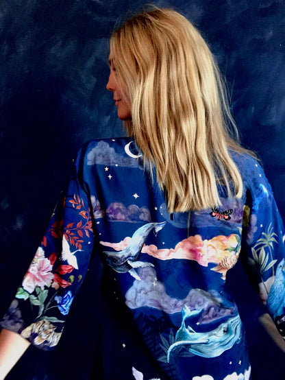 Alice Acreman ‘Wonderous print’ Silk Kimono Jacket