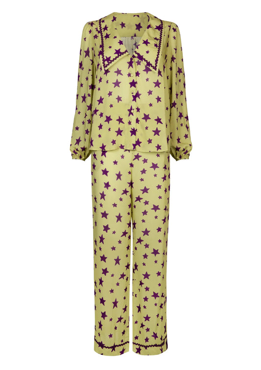 It’s 9pm Wobbly Star Green Pyjamas
