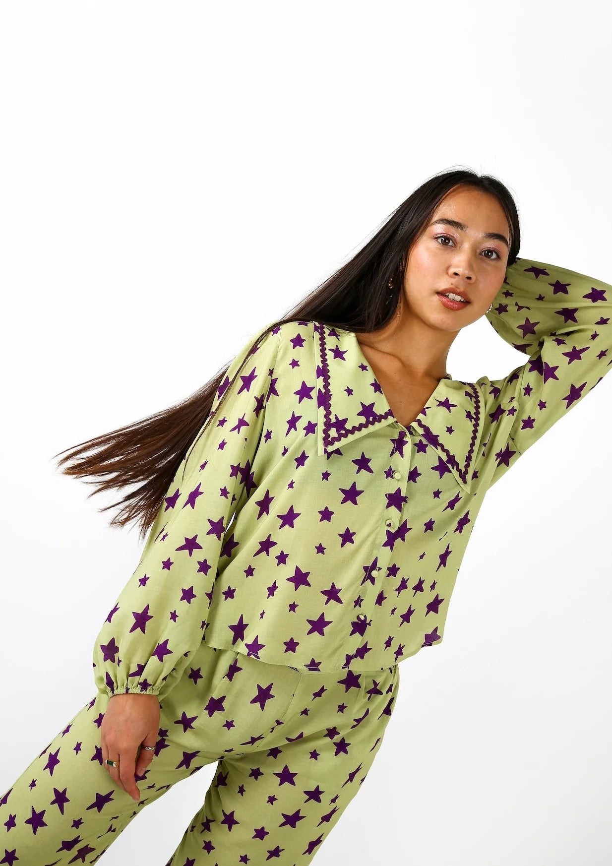 It’s 9pm Wobbly Star Green Pyjamas