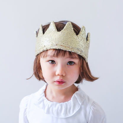 MIMI & LOLA Fabulous Gold Sparkle Sequin Crown