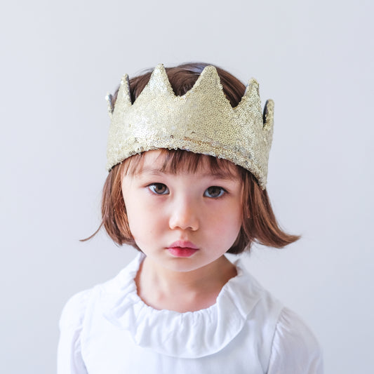 MIMI & LOLA Fabulous Gold Sparkle Sequin Crown
