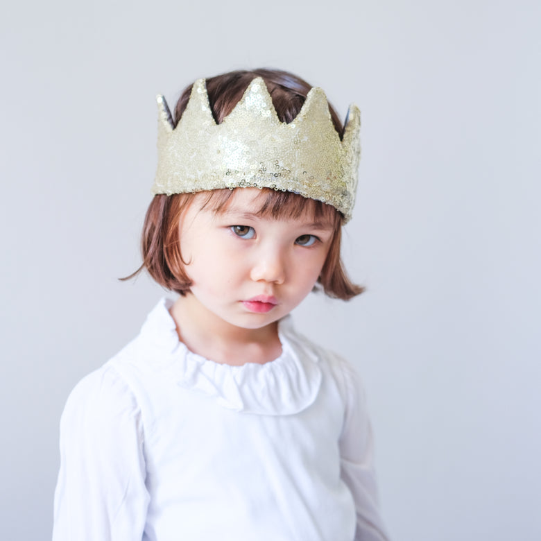 MIMI & LOLA Fabulous Gold Sparkle Sequin Crown