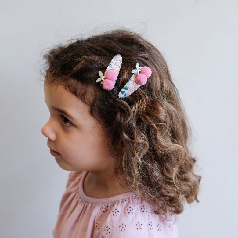 MIMI & LULA Floral Pom Pom Cherries Clips