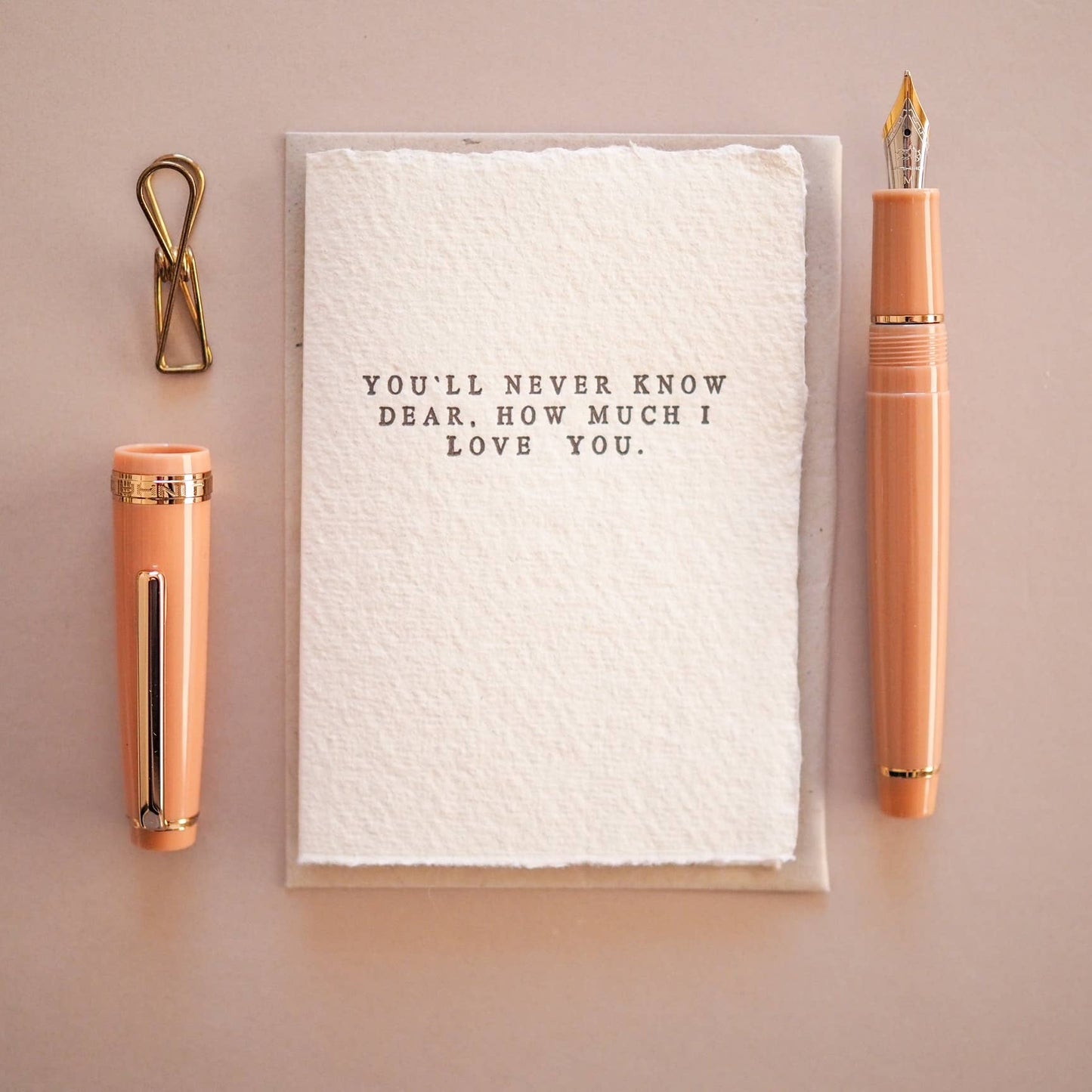 You'll never know letter press printed mini card