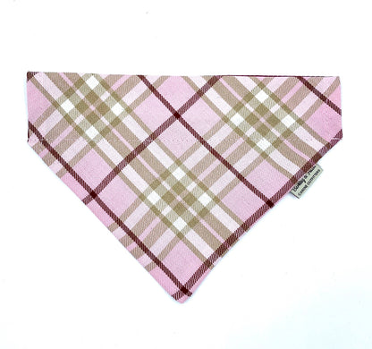 Barkley and Fetch - Pale Pink Tartan Dog Bandana