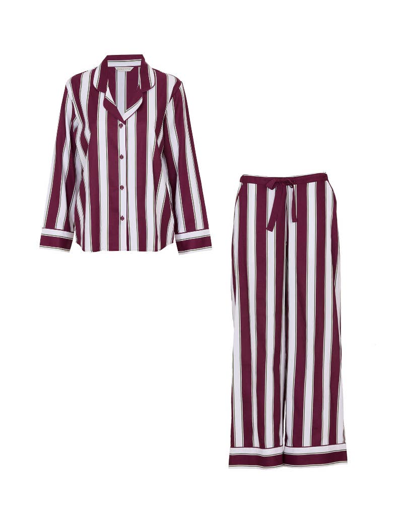 Cyberjammies - Yasmin Burgundy Stripe Pyjama Set