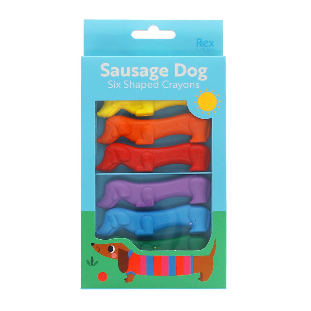 Rex B2B - UK - Dog shaped crayons (set of 6) - Sunny Sausage Dog