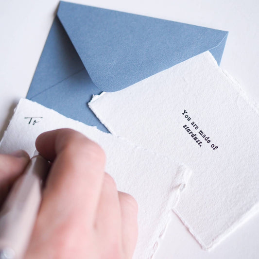 You are made of stardust letter press mini note card set