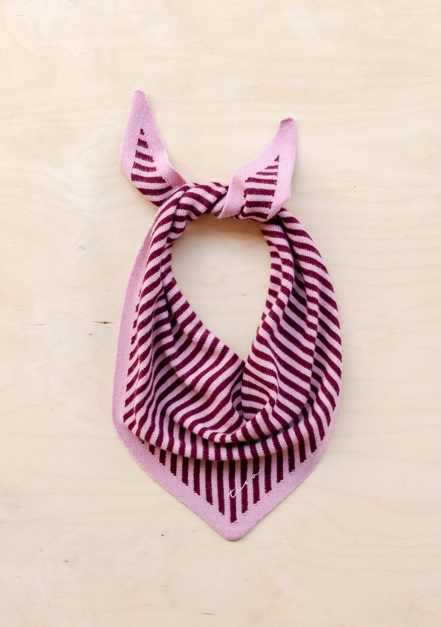 TBCo - Merino Triangle Scarf in Pink Stripe