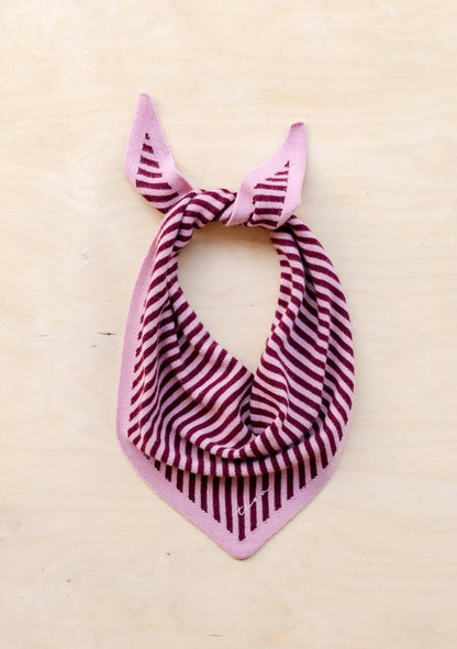TBCo - Merino Triangle Scarf in Pink Stripe
