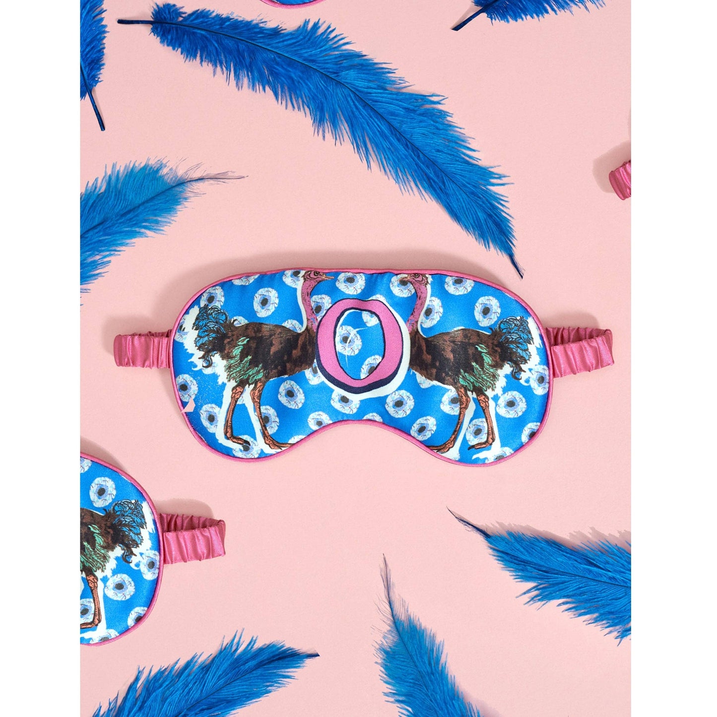 Jessica Russell Flint - Silk Eye Mask / "O for Ostrich