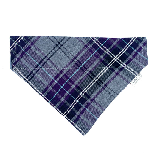 Barkley and Fetch - Purple/Grey Tartan Dog Bandana