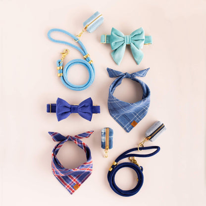 The Foggy Dog - Navy Velvet Dog Bow Tie