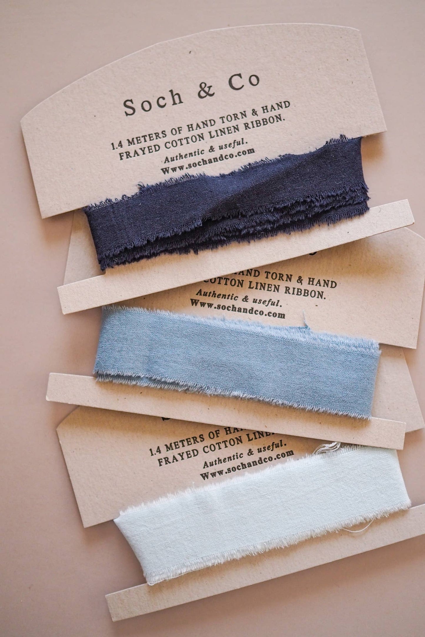 Hand frayed linen ribbon