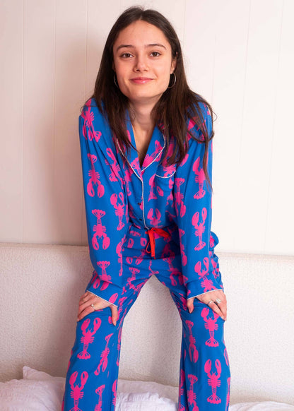 Anorak - Anorak Lobsters Ecovero PJ Set (Blue/ Pink)