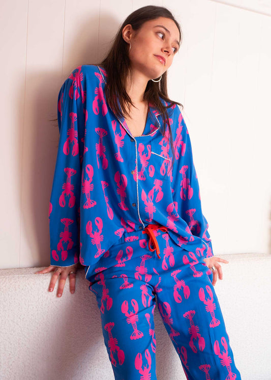 Anorak - Anorak Lobsters Ecovero PJ Set (Blue/ Pink)