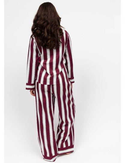 Cyberjammies - Yasmin Burgundy Stripe Pyjama Set